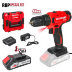 R20 Бормашина акум. 2-ск. 10mm 44Nm 2Ah куфар RDP-SPCD20 Set