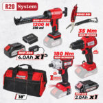 R20 Комплект 3 машини 2Ah 4Ah + 1 чанта RDP-BXS10