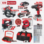 R20 Комплект 4 машини 2Ah 4Ah + 3 чанта RDP-BXS12