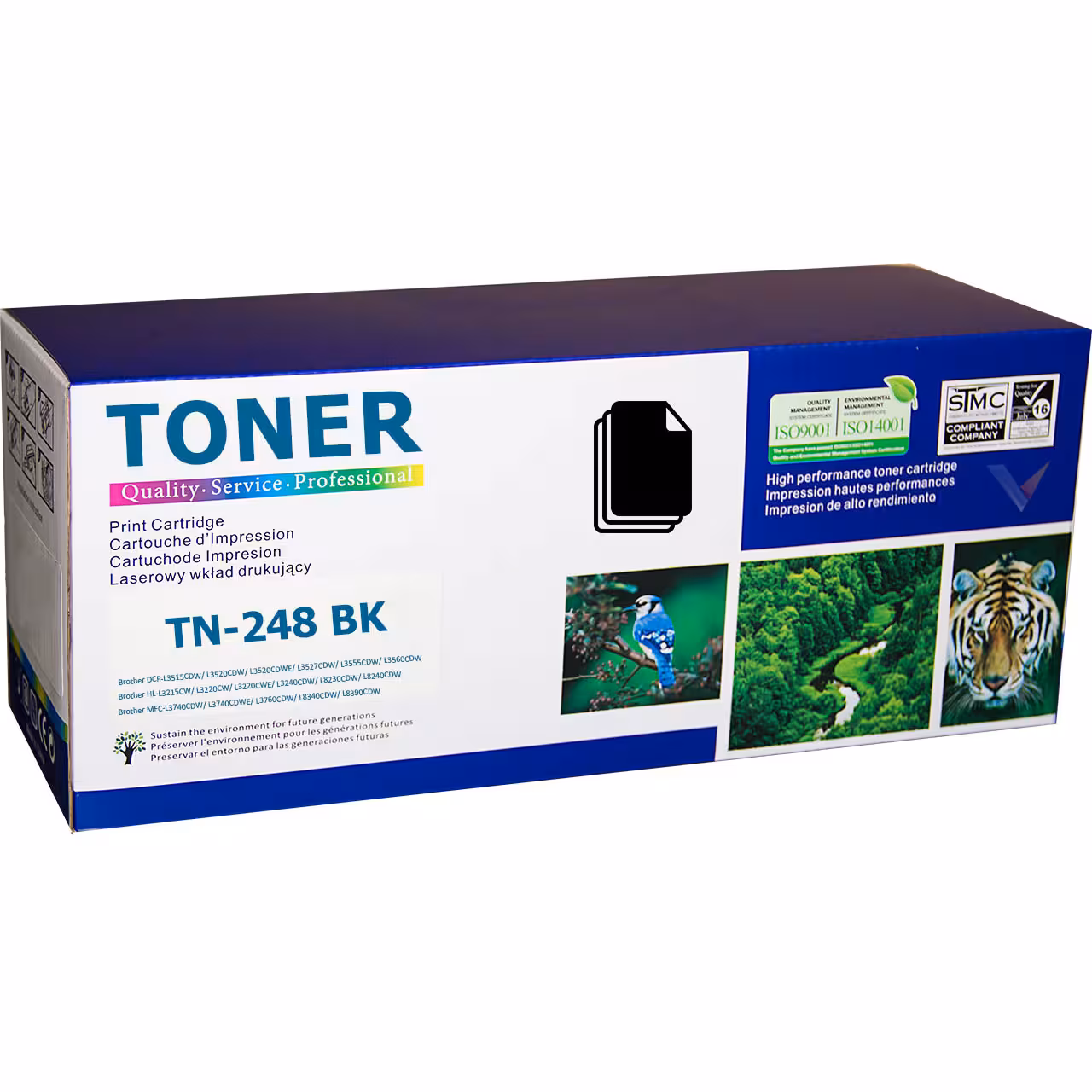 Brother TN-248BK Black 1000 стр. ISO/IEC 19798 Снимка на съвместима тонер касета Brother TN-248BK в черно, до 1000 страници по ISO/IEC 19798 за HL-L3220CW, DCP-L3520CDW и MFC-L3760CDW