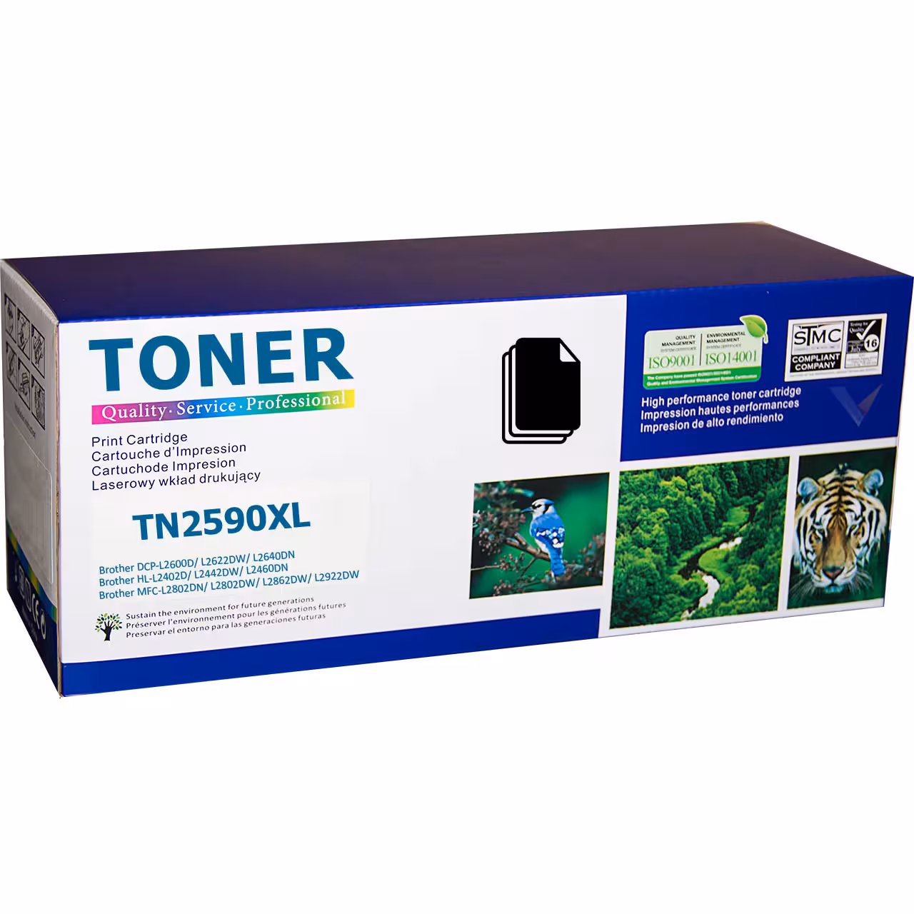 Brother TN-2590XL – черен тонер за 3000 страници Brother TN-2590XL черна тонер касета - XL ресурс и плътен черен печат за Brother HL-L, DCP-L и MFC-L