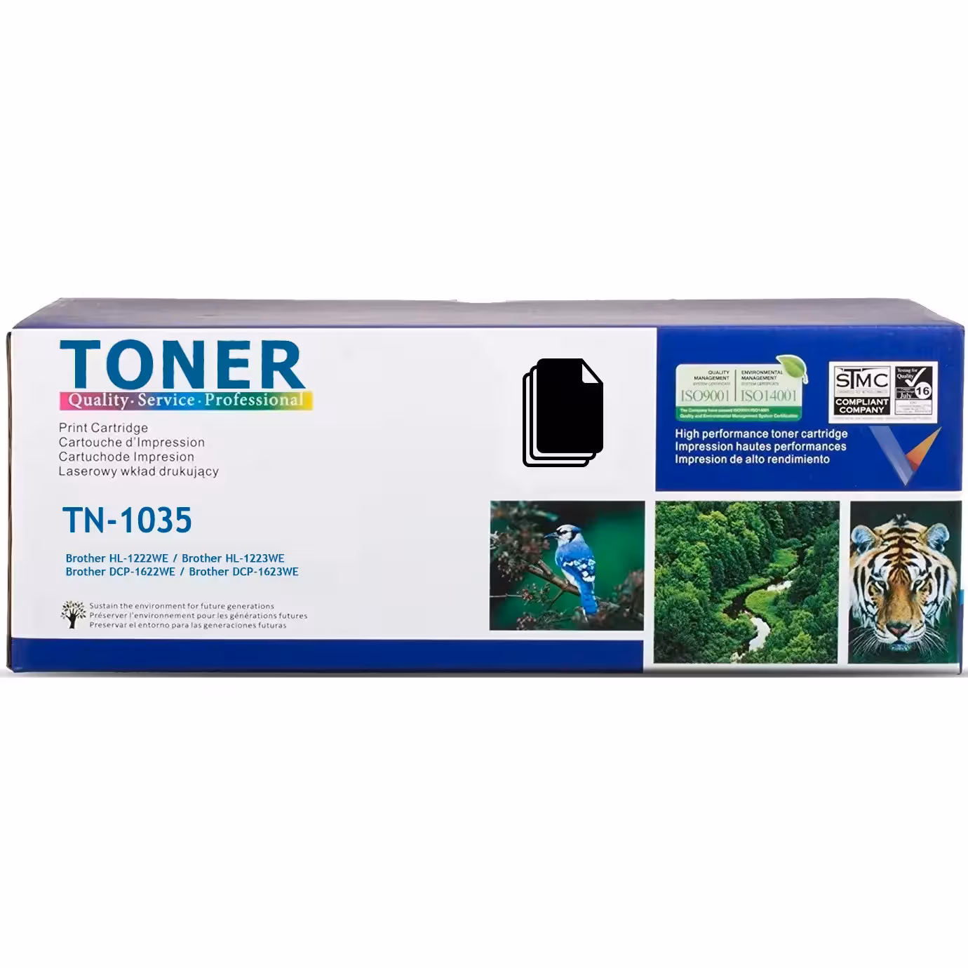 Brother TN-1035 тонер, черен - до 1500 стр. и надежден ежедневен печат Brother TN-1035 черна тонер касета за лазерен принтер с плътен черен печат и чисти линии