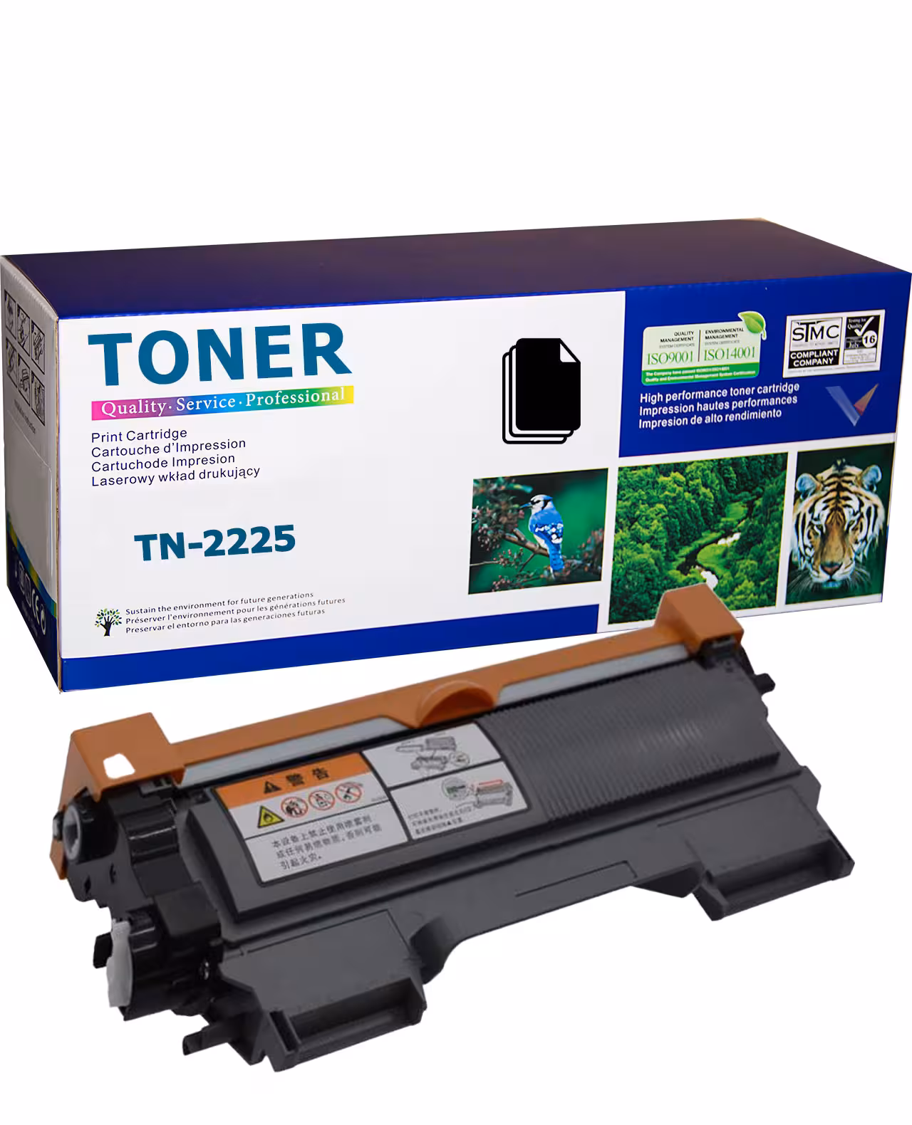 Brother TN-2225 тонер 2600 стр. черен за HL/DCP/MFC Снимка на съвместима тонер касета Brother TN-2225, черен тонер, 2600 страници по ISO/IEC 19752 за HL/DCP/MFC принтери