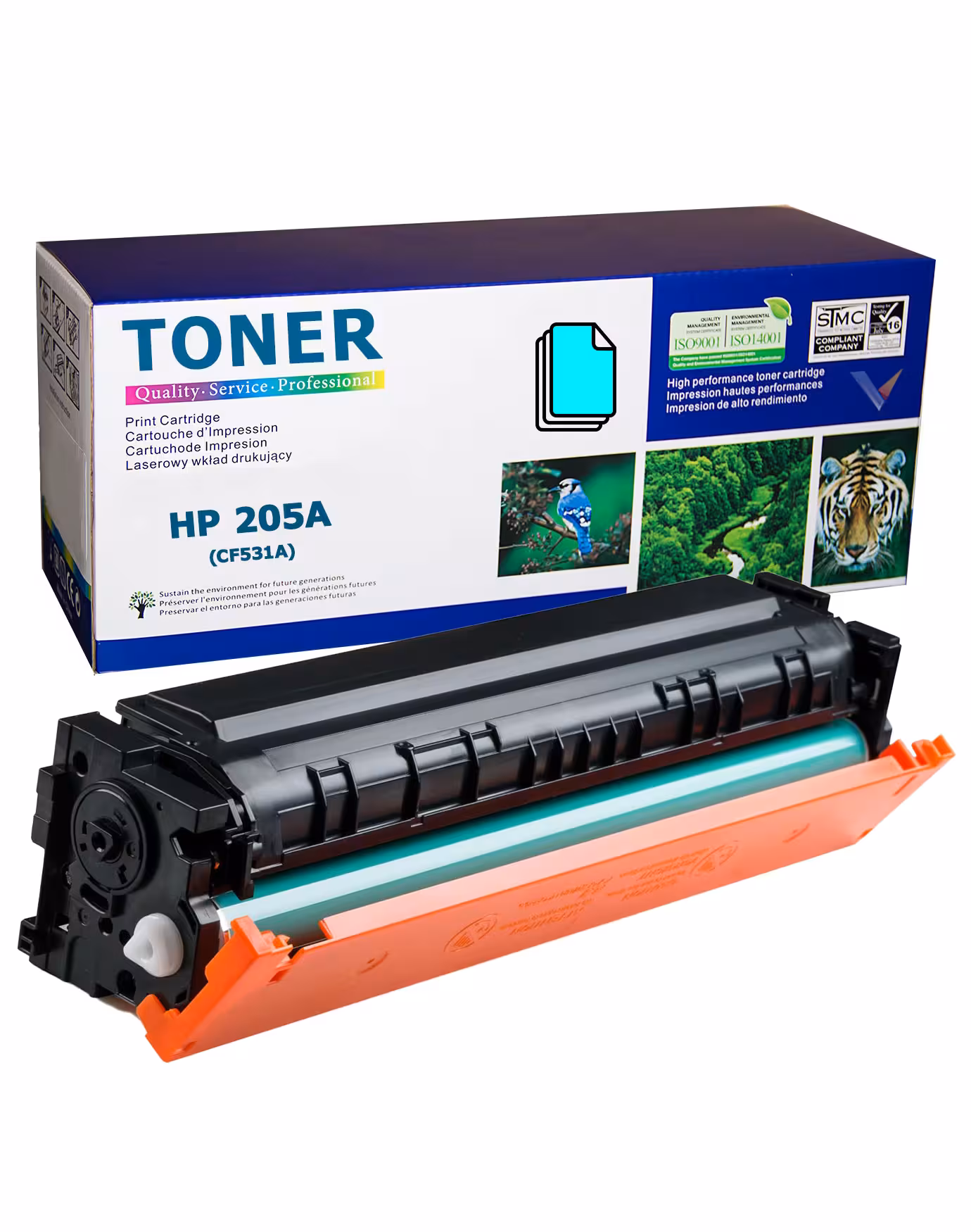 HP 205A (CF531A) Cyan – съвместима касета за Color LaserJet Pro M154a/M154nw/M180n/M180nw/M181fw – 900 стр. съвместима циан тонер касета HP 205A (CF531A) 900 стр