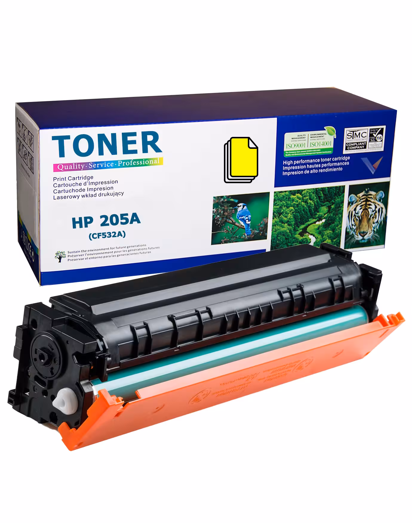 HP CF533A (205A) Yellow – съвместима касета за Color LaserJet Pro M154/M180/M181 – 900 стр. HP - HP 205A Yellow