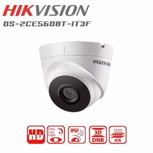 HikVision 2MP DS-2CE56D8T-IT3F 3.6mm Turbo HD turret камера, стабилен запис към DVR система