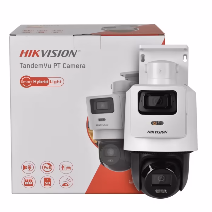 HikVision DS-2SE2C400MWG-E/14 dual lens камера с PoE+, двупосочно аудио и IP66 защита