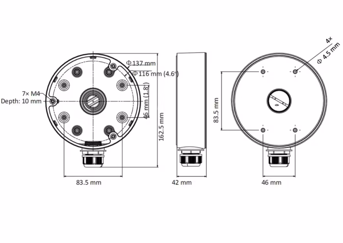 HikVision DS-1280ZJ-PT6 аксесоар за видеонаблюдение за по-подредена и защитена инсталация