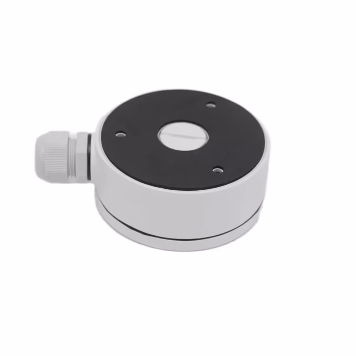 Монтажна основа Hikvision DS-1280ZJ-XS, алуминиева junction box Ø100 мм за мини bullet и турет камери, бял цвят