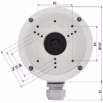 Монтажна основа Hikvision DS-1280ZJ-XS, алуминиева junction box Ø100 мм за мини bullet и турет камери, бял цвят