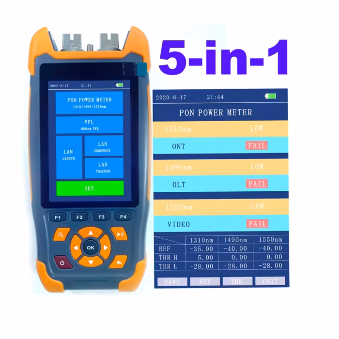 PON Power Meter 5in1 комбиниран тестер за сервиз на PON инфраструктура и FTTH инсталации