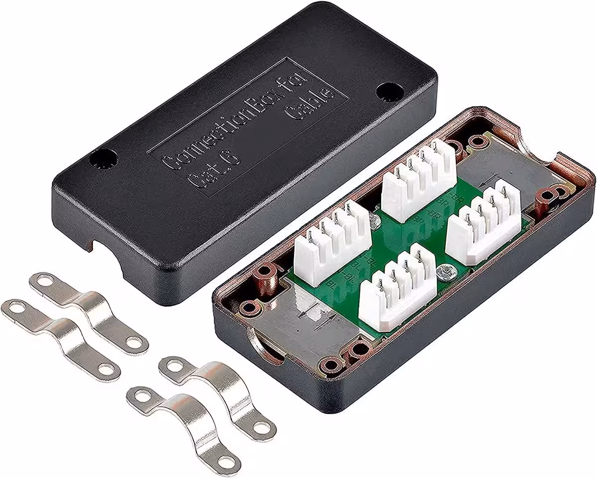 Cat6 connection box тип реглета за терминиране на LAN кабел Кутия за свързване на Cat6 кабел тип реглета с капак и монтажни скоби