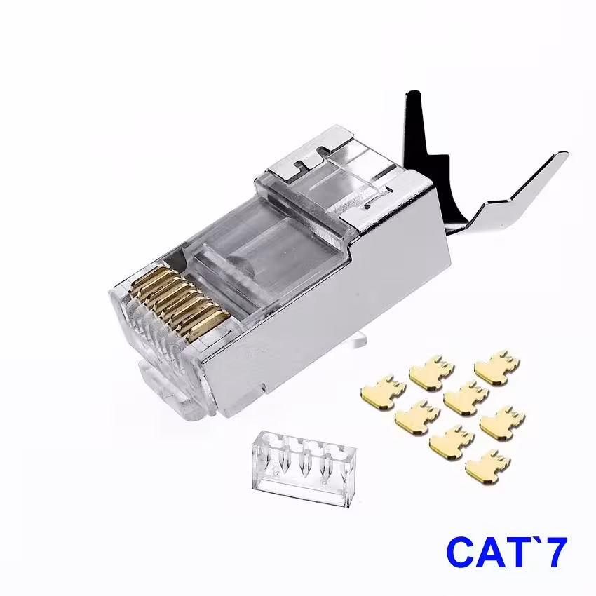 RJ45 Cat6A и Cat.7 конектор за високоскоростна мрежова връзка и надеждно кримпване на Ethernet кабел