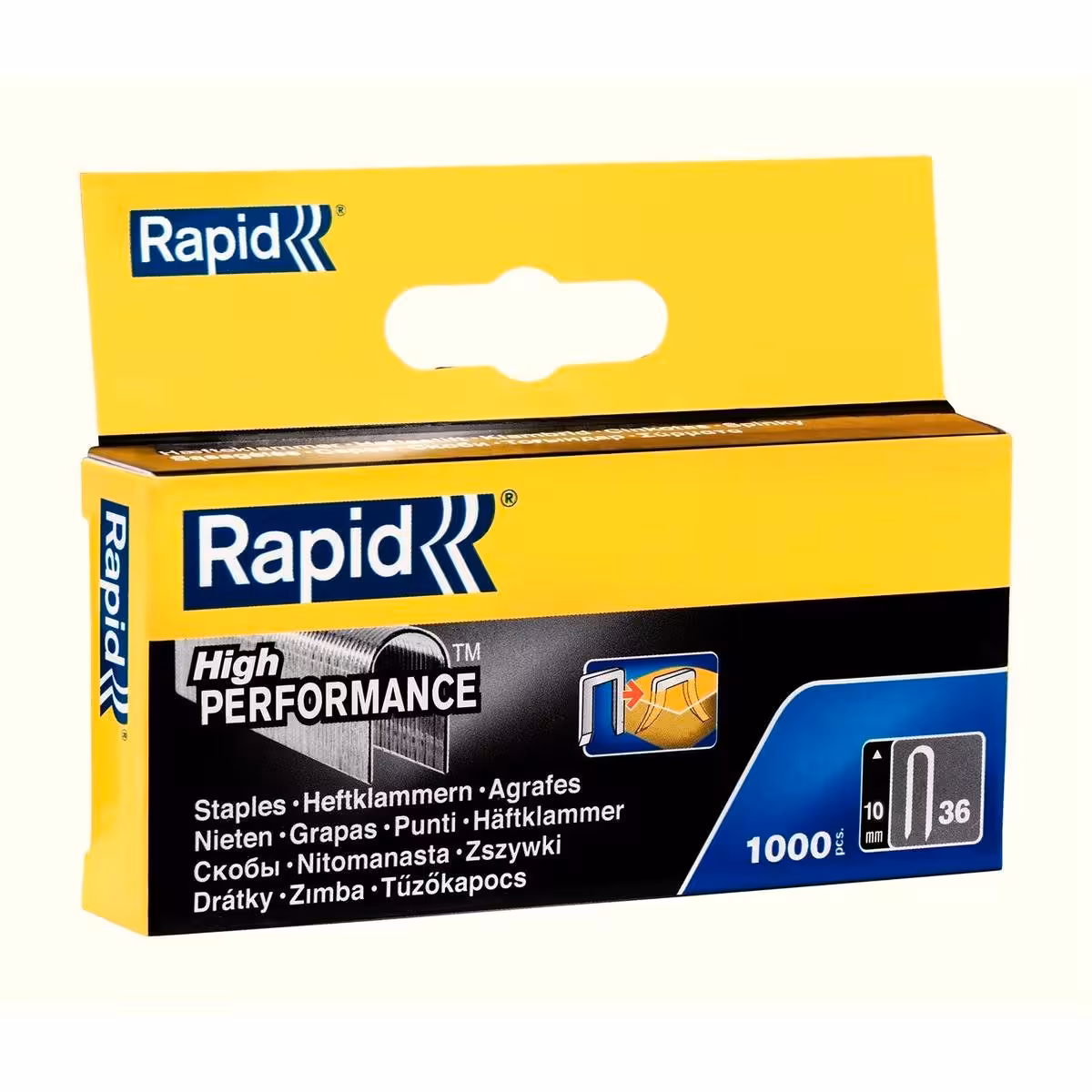 Rapid скоби за такер 36/10 mm, тип 36, поцинкована стомана Rapid скоби за такер 36/10 mm, поцинкована стомана за дърво, текстил и фолио