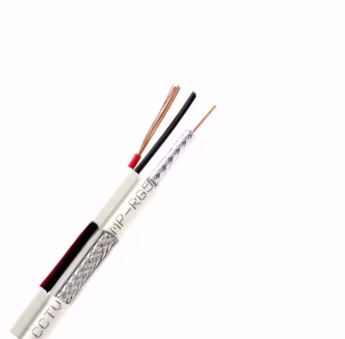 Коаксиален кабел RG59CU + 2x0.75mm комбиниран кабел за видеонаблюдение и захранване