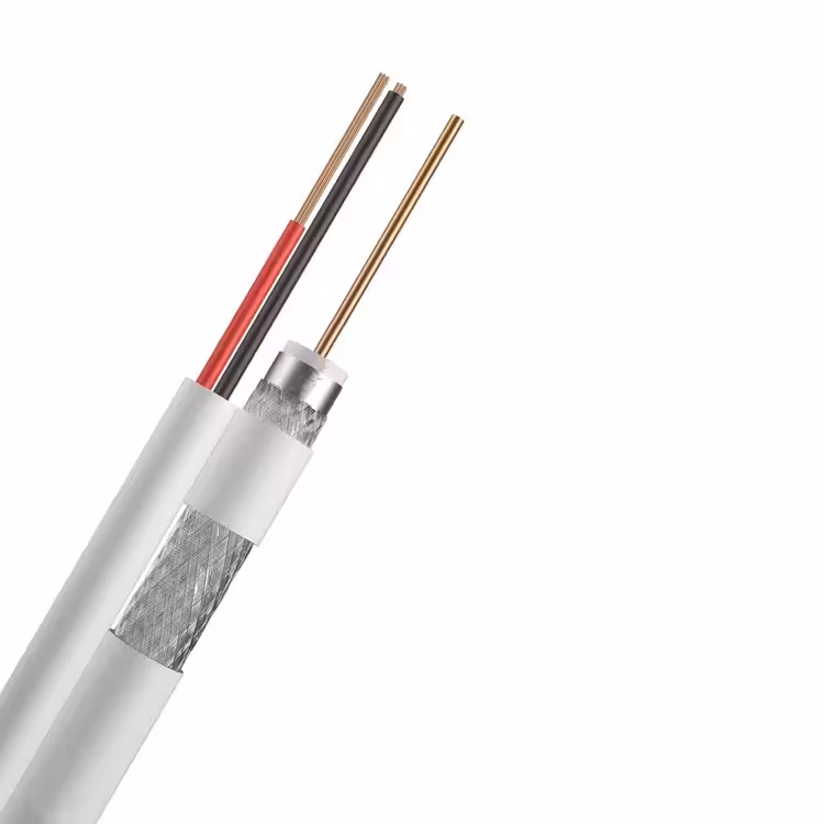 Коаксиален кабел RG59CU + 2x0.75mm за CCTV системи и захранване на камери Коаксиален кабел RG59CU + 2x0.75mm комбиниран кабел за видеонаблюдение и захранване