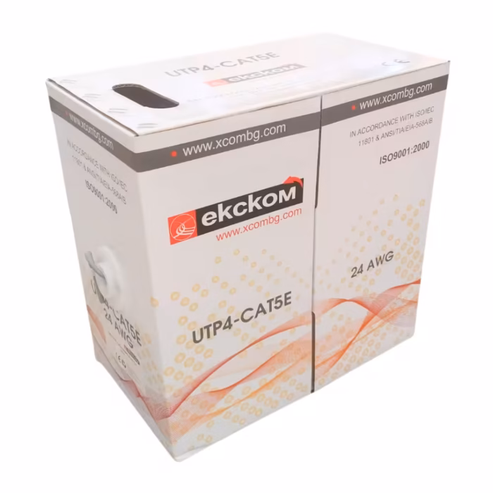 UTP Cat5e 24AWG CU сив неекраниран LAN кабел за рутери, суичове, компютри и IP камери CCA
