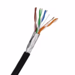 FTP Cat.5e 24AWG CU черен мрежов кабел - екраниран, UV устойчив, за външен монтаж FTP Cat5e меден с UV защита