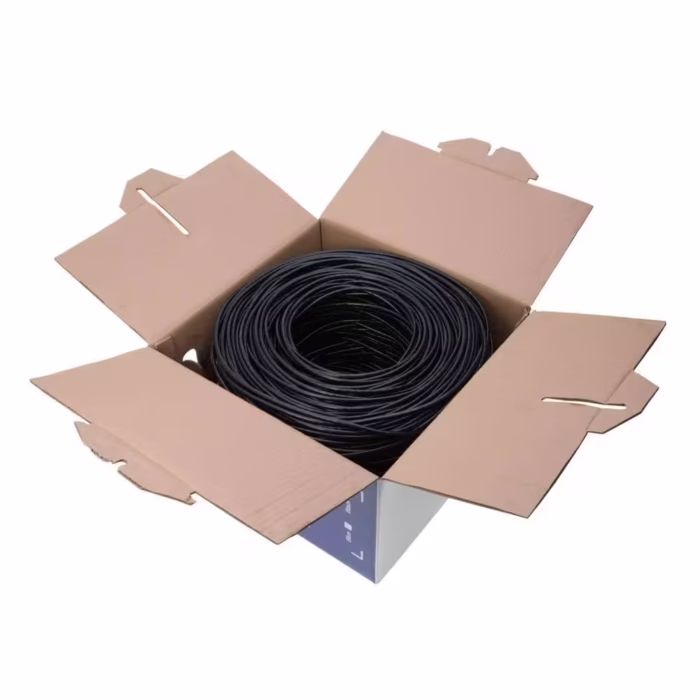 FTP Cat.5e 24AWG CU черен мрежов кабел - екраниран, UV устойчив, за външен монтаж FTP Cat5e меден с UV защита