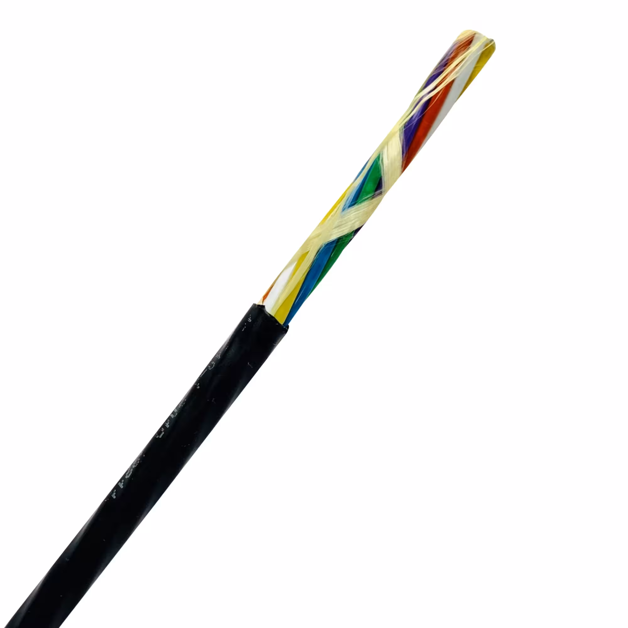 Оптичен кабел за издухване GCYFY 24F Ø5.4 mm – макара 2000 м, HDPE обвивка, безметален