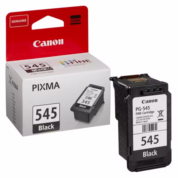 Оригинална FINE касета Canon PG-545 Black (8286B001AA) с вградена печатаща глава, около 180 страници за PIXMA
