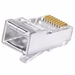 RJ45 Cat5e екраниран конектор за FTP мрежов кабел и сигурно свързване към рутер, суич или patch panel