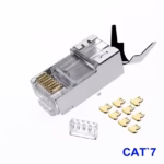 RJ45 Cat6A и Cat.7 конектор за високоскоростна мрежова връзка и надеждно кримпване на Ethernet кабел