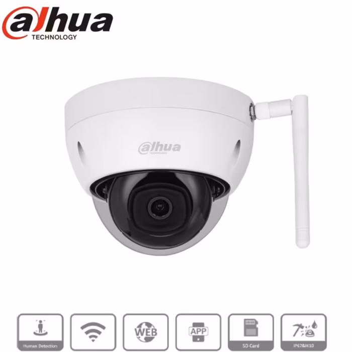 DAHUA IPC-HDBW1430DEP-SW-0280B куполна Wi-Fi камера със здрав корпус за вътрешно и външно видеонаблюдение