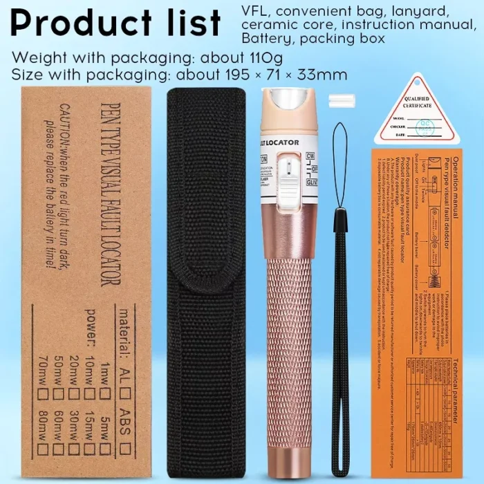 FTTH Fiber Optic Cable Tester Pen - 80mw - Visual Fault Locator