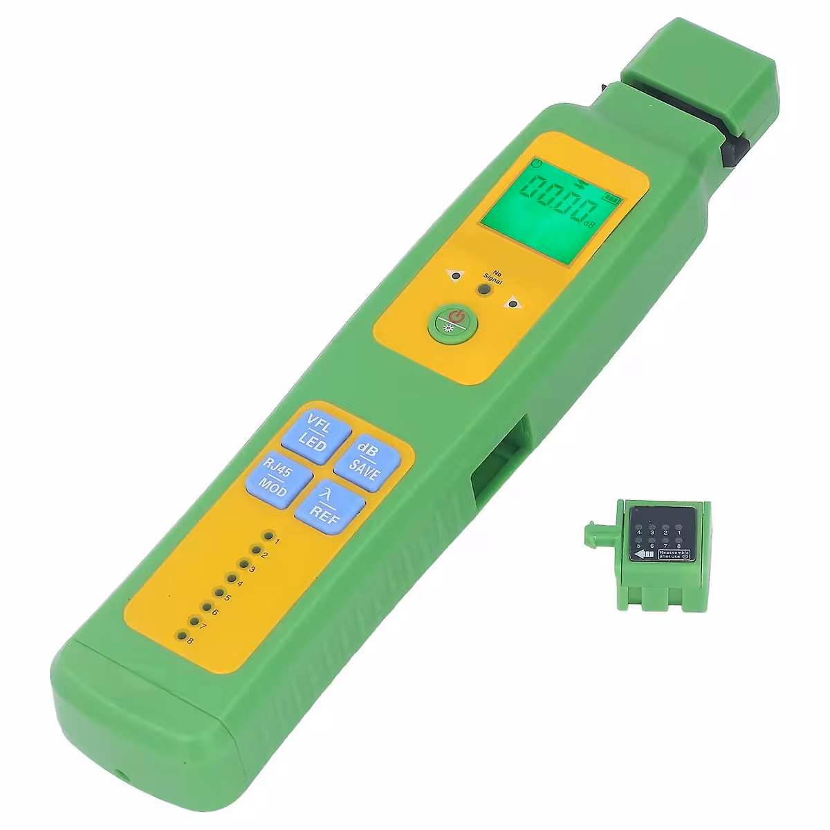 ATI-S4 идентификатор за оптично влакно с VFL и RJ45 MOD функция Идентификатор за оптично влакно ATI-S4 с VFL функция, LCD дисплей и бутони за теренна диагностика