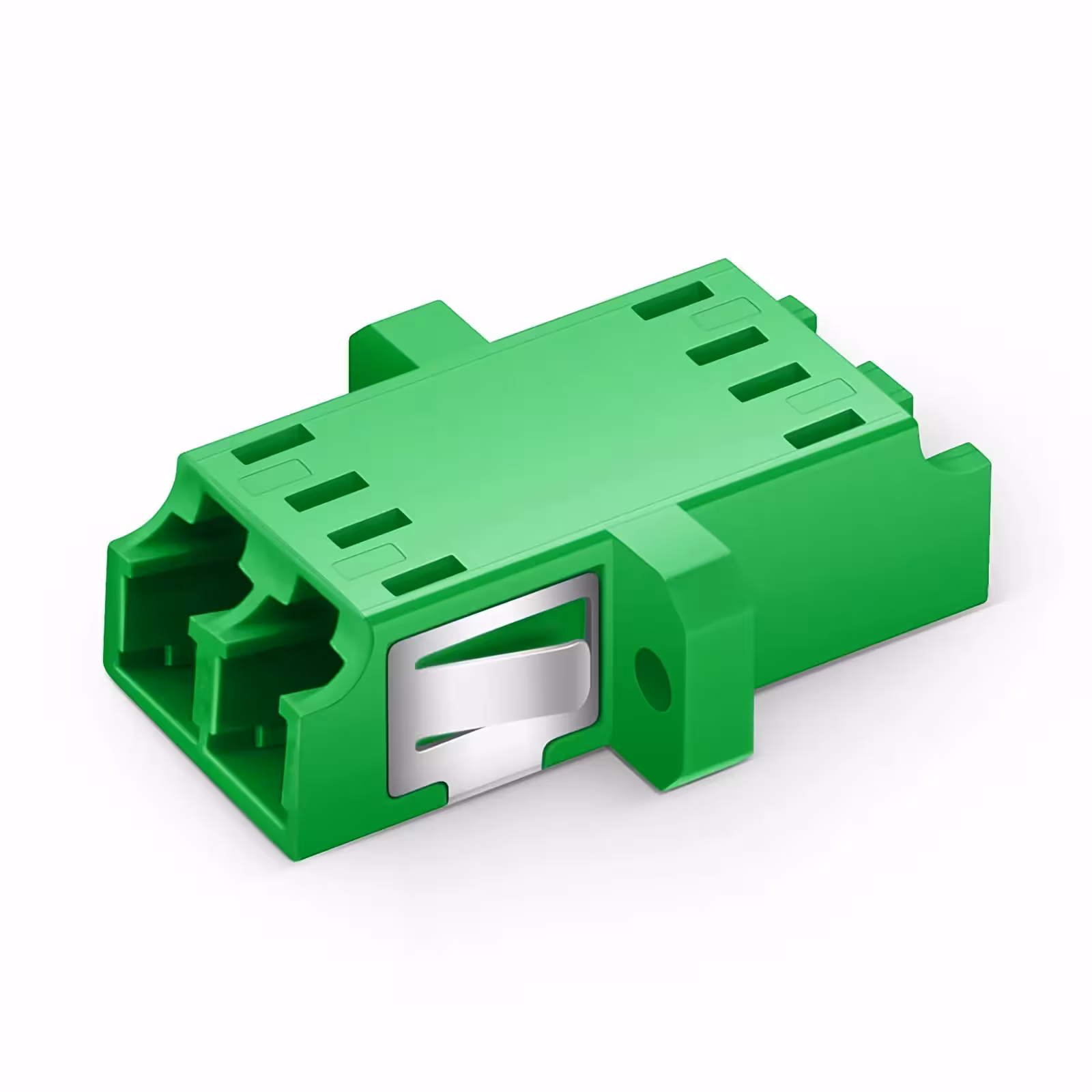 Duplex LC-APC Adapter green, оптичен адаптер за FTTH връзки Duplex LC-APC Adapter green fiber optic adaptor за двойна LC/APC връзка при FTTH инсталации