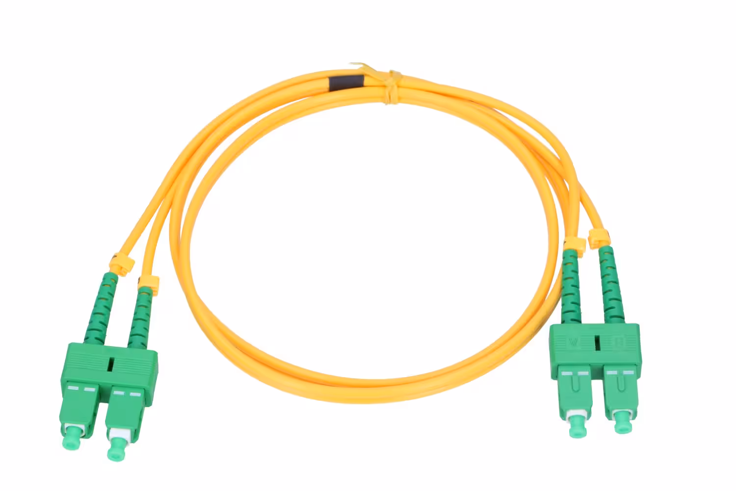 SC-APC/SC-APC duplex 1m оптичен кабел с двойно влакно за FTTH инсталации и чист монтаж на fiber мрежа