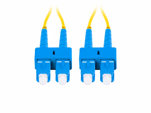 SC-UPC/SC-UPC duplex 1m оптичен кабел с двойно влакно за FTTH инсталации и чист монтаж на fiber мрежа