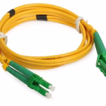 LC-APC duplex пач кабел 5 m, едномодов OS2 9/125 μm, зелени LC-APC конектори, двувлакнест за шкаф и FTTH