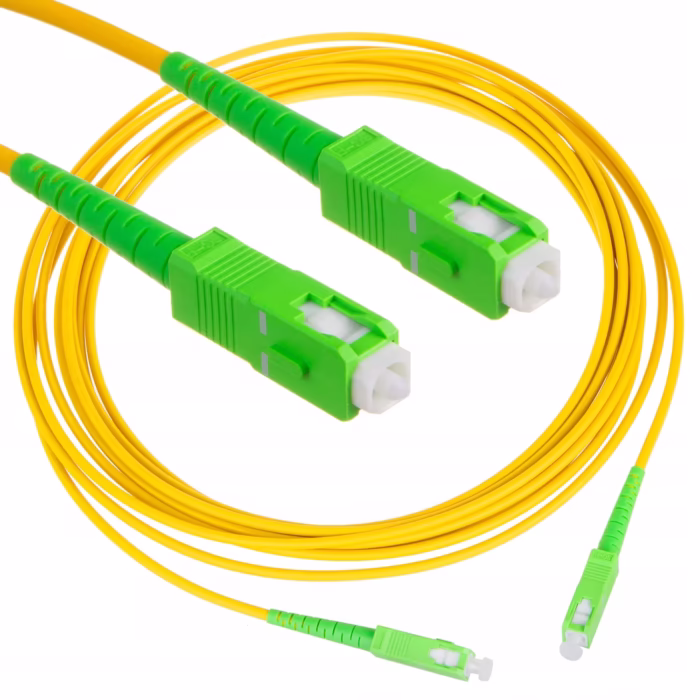 Зелен оптичен patch cord SC-APC/SC-APC 5 метра за fiber optic мрежи
