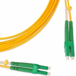 LC-APC duplex пач кабел 5 m, едномодов OS2 9/125 μm, зелени LC-APC конектори, двувлакнест за шкаф и FTTH