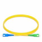 Оптичен patch cord SC/UPC към SC/APC 3 m, едномодов OS2 9/125 μm, жълт кабел със син и зелен конектор за ODF и FTTH