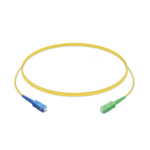 Оптичен patch cord SC/UPC към SC/APC 2 m, едномодов OS2 9/125 μm, жълт кабел със син и зелен конектор