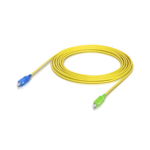 Оптичен patch cord SC/UPC към SC/APC 5 m, едномодов OS2 9/125 μm, жълт кабел със син и зелен конектор за шкаф и FTTH