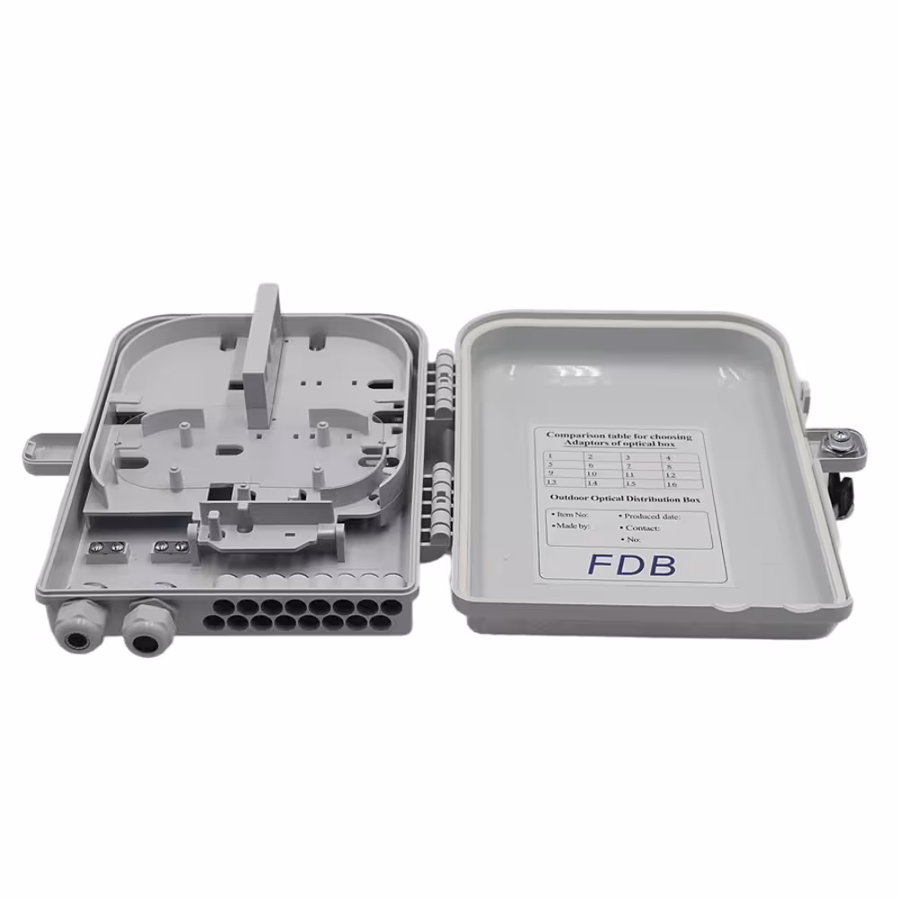 PON Terminal Box 16p, оптична кутия за 16 порта FTTH PON Terminal Box 16p fiber box, кутия за разклоняване на оптика в етаж или вход