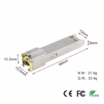 SFP модул 10/100/1000 MB/s към RJ45 Gigabit трансивър