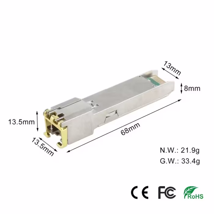 SFP модул 10/100/1000 MB/s към RJ45 Gigabit трансивър