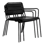 Метален градински стол SAKI - черен - Image 7