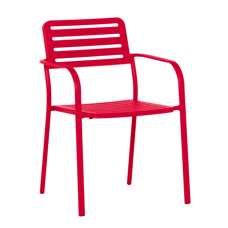 metalen-gradinski-stol-wase-cherven Метален градински стол WASE - червен - Image 1