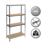 Метален стелаж Carmen CR-1011 - 160х80х40  см, до 100 кг на рафт - цинк