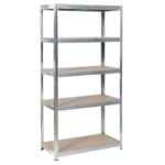 Метален стелаж Carmen CR-1010 - 150х75х30 см, до 100 кг на рафт - цинк - Image 2