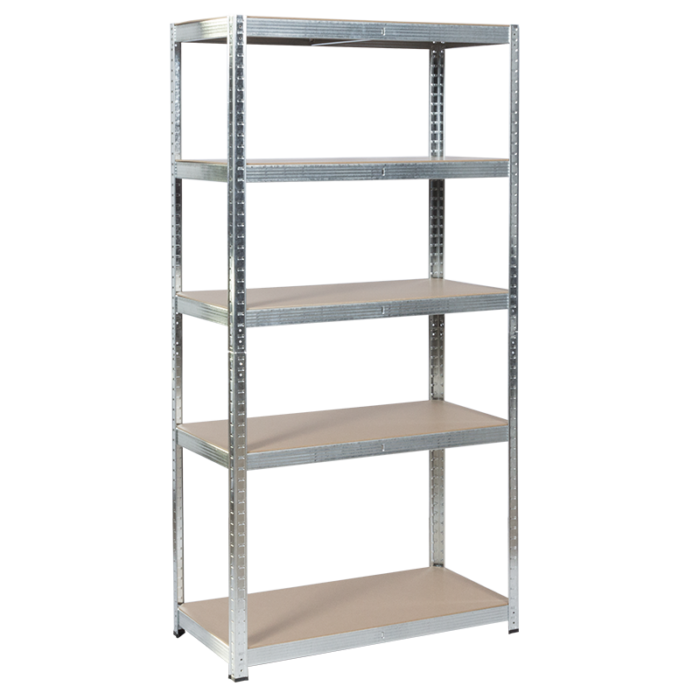 Метален стелаж Carmen CR-1010 - 150х75х30 см, до 100 кг на рафт - цинк - Image 2