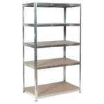 Метален стелаж Carmen CR-1013 - 180x90x30 см, до 100 кг на рафт - цинк - Image 2