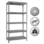 Метален стелаж HARD 180x100x40 см, до 130 кг на рафт  - сив - Image 3