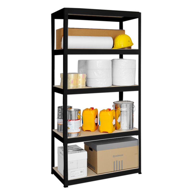 metalen-stelaj-star-180x90x40-sm-do-350-kg-na-raft-cheren Метален стелаж STAR 180x90x40 см, до 350 кг на рафт - черен - Image 1